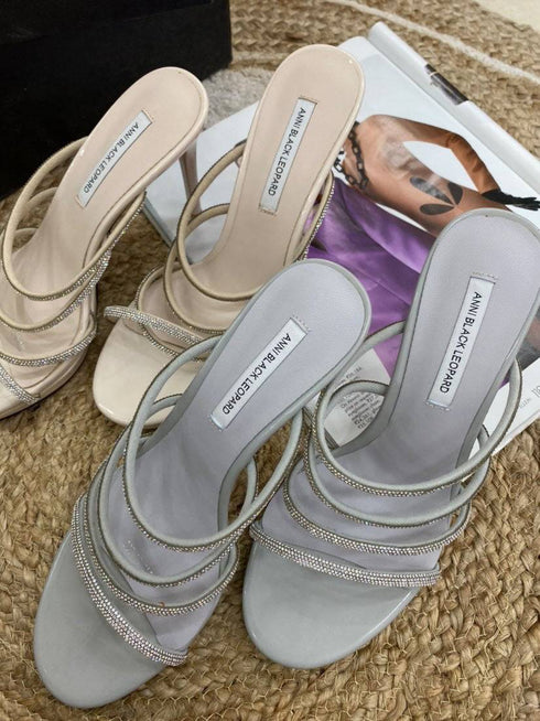 Crystal Embellished Strappy High Heel